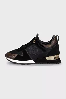 Run Away suede and canvas sneakers