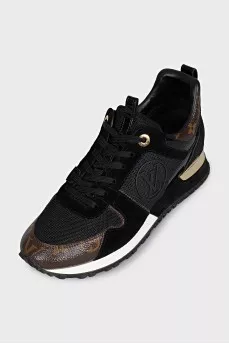 Run Away suede and canvas sneakers