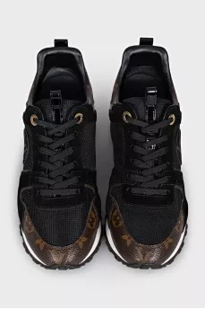 Run Away suede and canvas sneakers