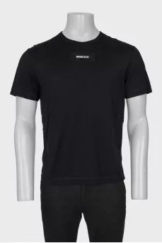 Men's black t-shirt with patches