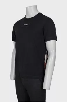 Men's black t-shirt with patches