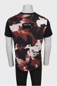 Men's black t-shirt with patches