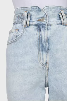 High-waisted straight jeans
