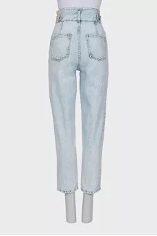 High-waisted straight jeans