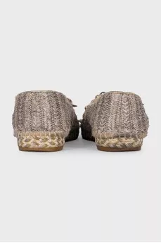 Textile espadrilles with crystals