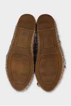Textile espadrilles with crystals