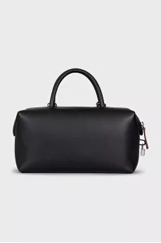 Leather tote with silver hardware