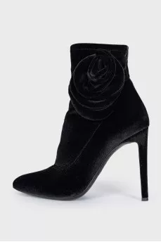 Velvet ankle boots with decor
