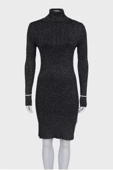 Black dress with stripes