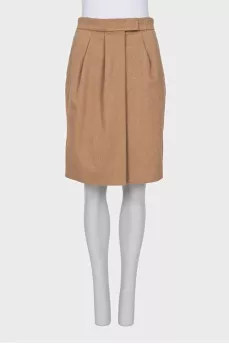 Brown camel wool skirt