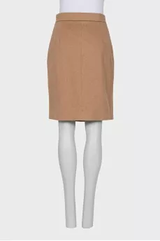 Brown camel wool skirt