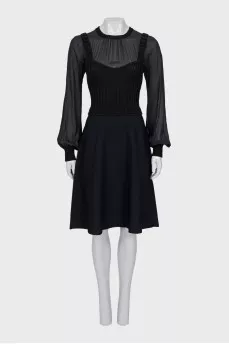 Black dress with a translucent top