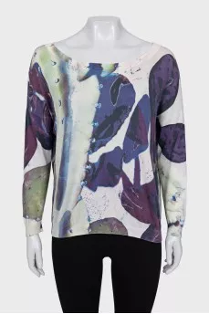 Loose-fitting jumper with a print