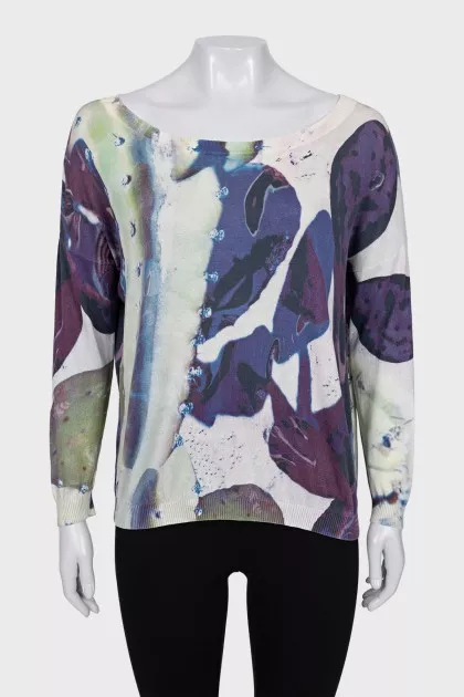 Loose-fitting jumper with a print