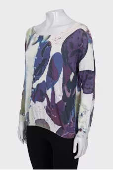 Loose-fitting jumper with a print