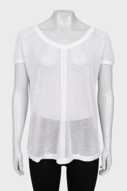 Perforated loose-fitting T-shirt