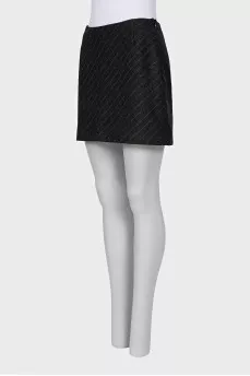Wool and cashmere mini skirt