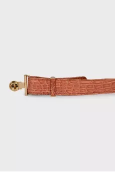 Brown embossed leather belt