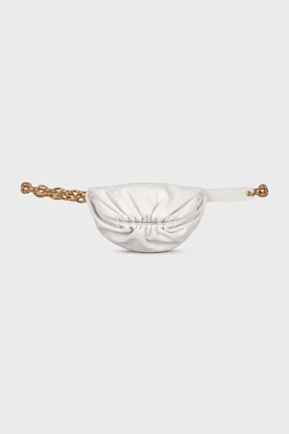 Кожаная белая сумка Chain Pouch
