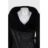Short wrap-around sheepskin coat