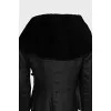 Short wrap-around sheepskin coat