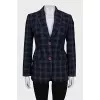 Blue checked wool jacket