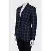 Blue checked wool jacket