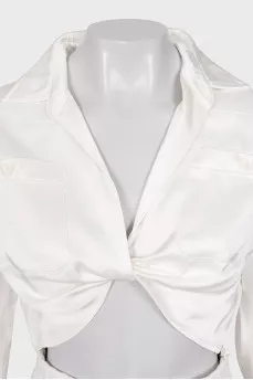 White suit with patch pockets