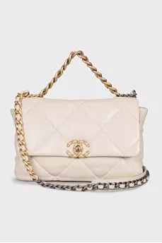 Сумка 19 Flap Bag білого кольору