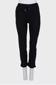 Wool and silk trousers with ties