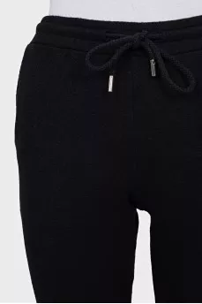 Wool and silk trousers with ties