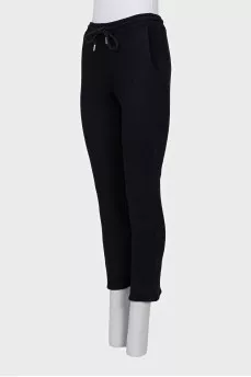 Wool and silk trousers with ties