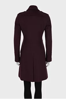 Double-breasted fitted wool coat
