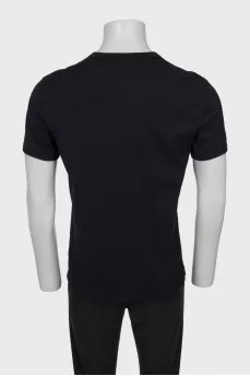 Men's straight T-shirt with patch