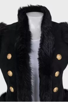 Black lambskin vest