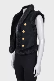 Black lambskin vest