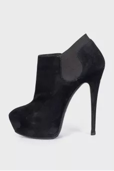 Black suede stiletto heels