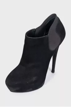 Black suede stiletto heels