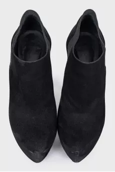 Black suede stiletto heels