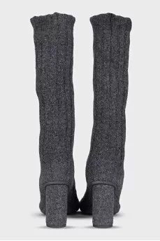 Textile boots with heels