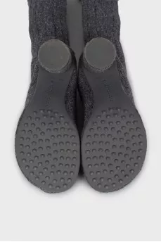 Textile boots with heels