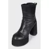 Ankle boots with a chunky sole and heel