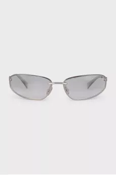 Silver sunglasses with logo