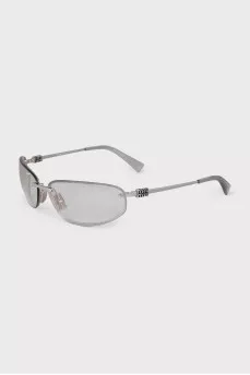 Silver sunglasses with logo