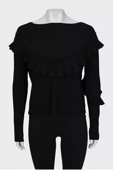 Black jumper with ruffles