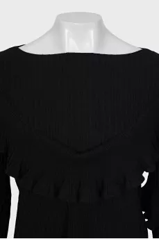 Black jumper with ruffles