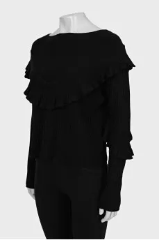 Black jumper with ruffles