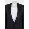 Straight-cut jacket with satin lapels