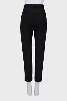 Straight trousers with cuffs