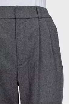 Gray straight-leg trousers